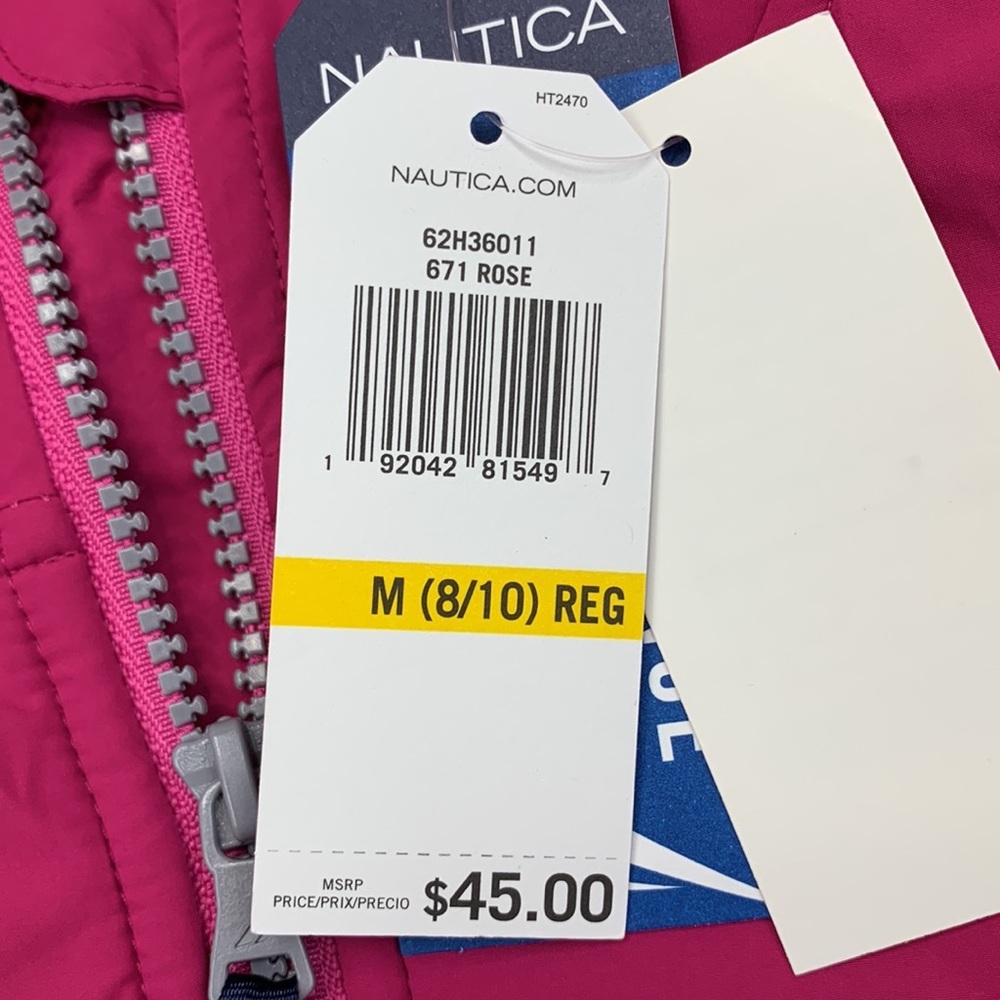 NAUTICA Big Girls Mock-Neck Polar Fleece Zip-Up Jacket Size M (8/10) - Picture 3 of 10